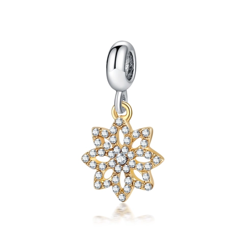 Kerst Winter Goud Zilver Sneeuwvlok Hanger Legering Zirkonia Voor DIY Armband Ketting Sieraden Maken Componenten
