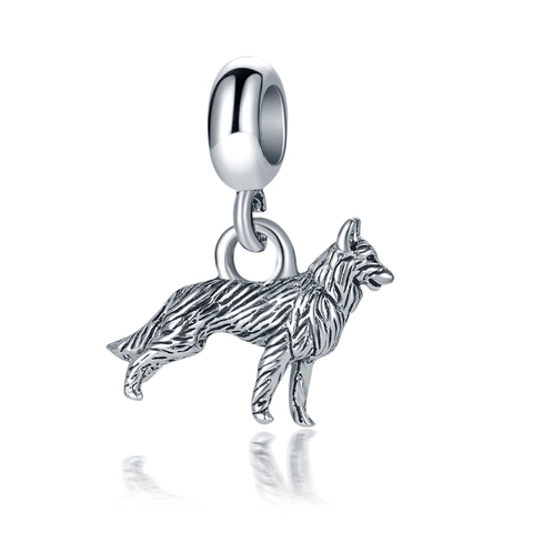 Colgante de Lobo en Plata Antigua Étnica Aleación Animal para Fabricación de Pulseras y Collares DIY Joyería