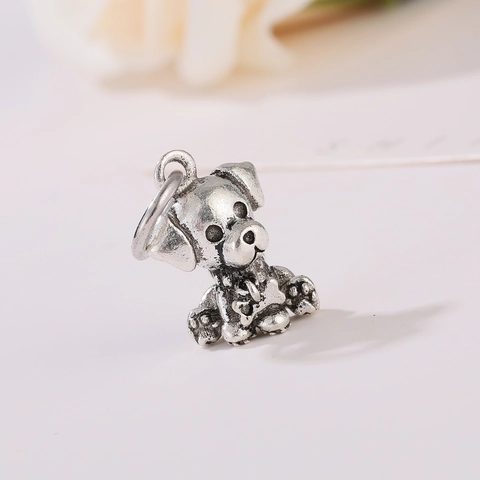 Vintage Alloy Dog Pendant Charm For DIY Jewelry Making Cartoon Puppy Hanging Decoration Pendant Only Without Chain