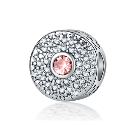 Fashion Alloy Round Rhinestone Beads DIY Jewelry Charms For Bracelet Necklace Making Women Gift Accessories