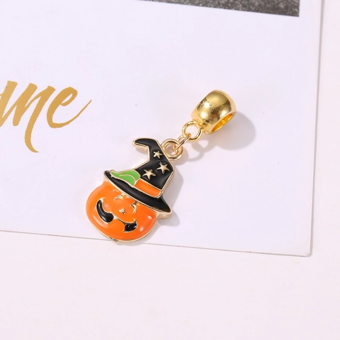 Halloween Pumpkin Witch Hat Alloy Enamel Charms For DIY Bracelet Necklace Making Jewelry Findings Pendants Gift