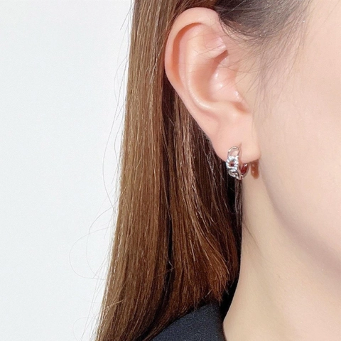 Exquisite Copper Zirconia Chain Link Huggie Hoop Earrings 18K Gold Plated Hollow Out Dainty Jewelry For Women Wedding Daily