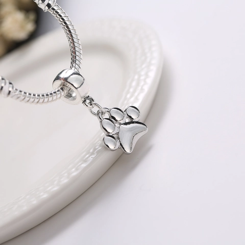 Ciondolo Fai-da-Te in Lega a Forma di Zampa di Animale Tonalità Argento Pendente per Collana Bracciale Creazione Gioielli Donna