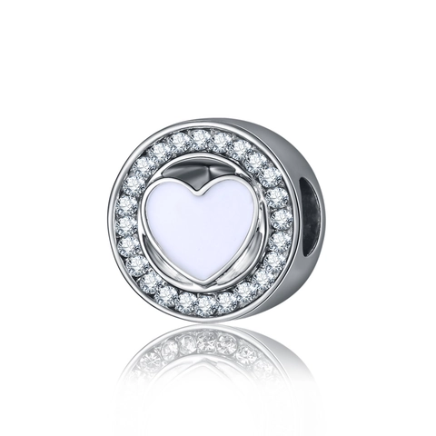 Pastorale Stijl Legering Hart Charm Kralen Emaille Zirconia Voor DIY Armband Sieraden Maken Vrouwen Accessoire