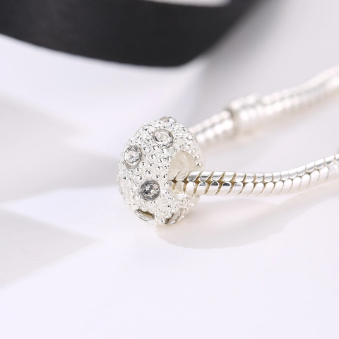 Legierung Runde Charm-Perle Mit Strasssteinen Für DIY Schmuckherstellung Zubehör Silber Farbe Flache Perle Für Armband