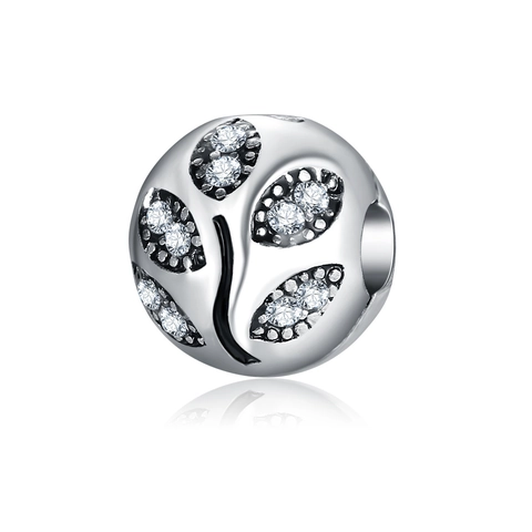 Alloy Rhinestone Leaf Charm Clasp Stopper Positioning Bead DIY Jewelry Making For Bracelet Necklace Women Silver Accessory