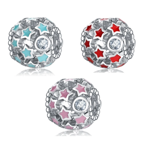 Hohle Legierung Pentagramm Stern Charms Bunte Emaille Sternperlen Zirkonia Eingelegt DIY Schmuck Zubehör Für Armband Halskette