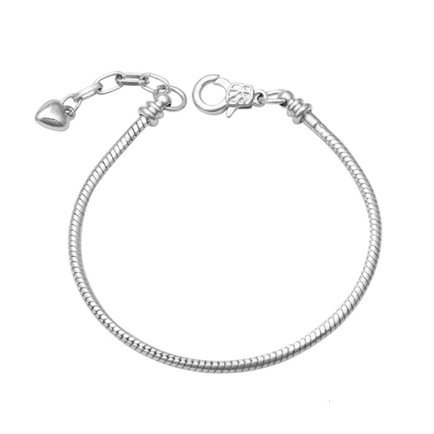 Elegant Koper Slangenketting Armband Met Hart Hanger Goud Zilver Rozegoud Verguld Verstelbare DIY Sieraden Voor Vrouwen