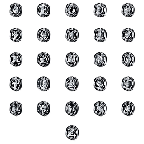 Perles Lettres Creuses en Alliage Vintage Breloques Alphabet Incrustées de Strass pour la Fabrication de Bracelets et Colliers DIY Accessoires de Bijoux de Style Ethnique