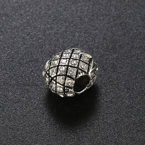 Ananas Charm Perle Aus Legierung Mit Strass Verzierung Antik Silber Finish DIY Schmuck Zubehör Für Armband