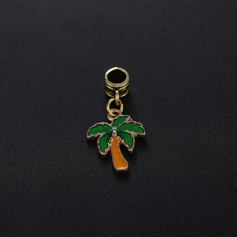 Tropischer Kokospalmen Anhänger Aus Legierung Für DIY Armband Halskette Emaille Gold Anhänger Hawaii-Stil Damen Schmuck