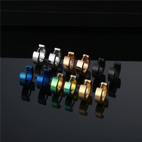 Minimalistische Roestvrijstalen Creolen Gepolijste Kleine Huggie Oorknopjes Voor Heren Dames Geometrische Sieraden
