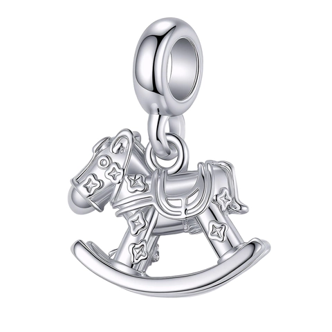 Alloy Animal Horse Pendant Charm Rocking Horse Pony Shape Alloy Rhinestone Jewelry Making Accessory DIY Bracelet Necklace Dangle Decor