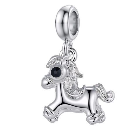 Alloy Animal Horse Pendant Charm Rocking Horse Pony Shape Alloy Rhinestone Jewelry Making Accessory DIY Bracelet Necklace Dangle Decor