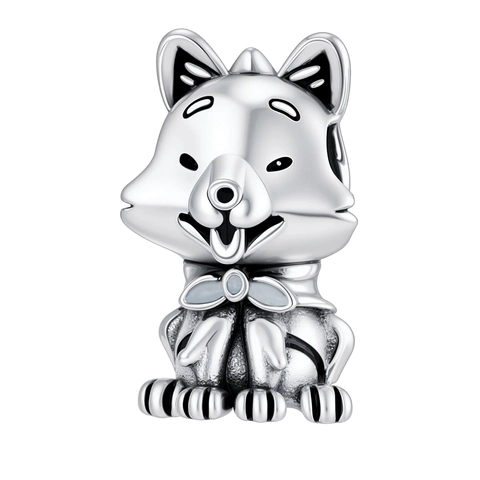 Cuentas Espaciadoras de Aleación con Forma de Zorro y Perro de Dibujos Animados para Hacer Joyas DIY Pulsera Collar Estrás
