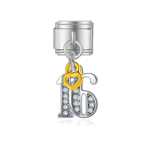 Charm Modulaire Italien en Acier Inoxydable Alliage Cœur Fraise Cerise Strass Étoile de Mer pour Création de Bijoux DIY