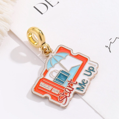 Travel Vacation Theme Alloy Enamel Pendants Airplane Suitcase Map Taxi Ticket Shape DIY Jewelry Making Charms Accessories