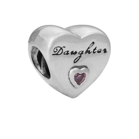 Vintage Heart Shaped Alloy Beads With Letter Engraving Sparkling Zirconia For DIY Bracelet Jewelry Making Gift For Women