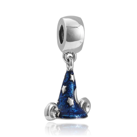 Zauberer Magischer Hut Charm Perle Blau Stern Mond Emaille Legierung Sternenhimmel Perlen Für DIY Armband Halskette Schmuckherstellung