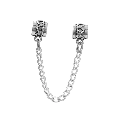 Legierung Blume Herz Muster Sicherheitskette Perlen Für DIY Charme Armband Halskette Schmuckherstellung Handgemachte Accessoires Für Damen