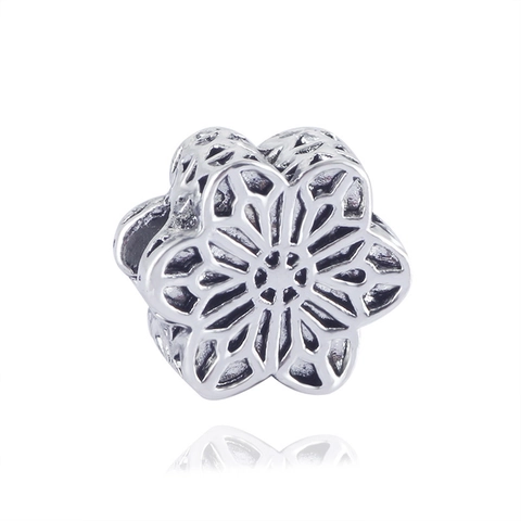 Dijes de Flor de Cerezo en Aleación Retro Cuentas Espaciadoras para Creación de Joyería DIY Plateado Accesorio Étnico