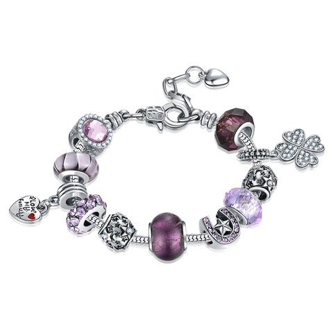 Vintage Ethno Legierung Kristall Perlen Armband Für Damen Herz Blume Kleeblatt Anhänger Schlangenknochenkette Sicherheitskette Schmuck Geschenk Für Valentinstag Abschluss