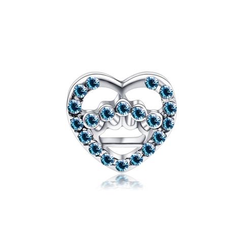 Hollow Heart Crown Charm Alloy Rhinestone Large Hole Bead For DIY Bracelet Necklace Making Sweet Jewelry Accessories
