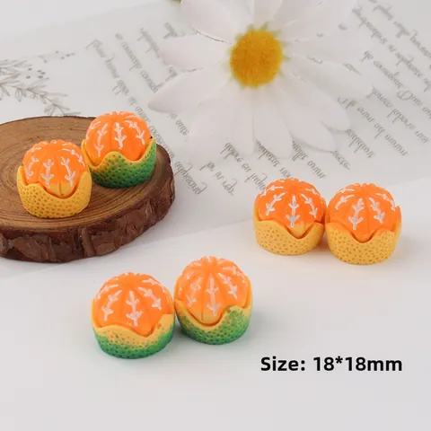 Mini Simulation Orange Fruit Resin Charms For DIY Hair Clips Phone Case Decoration Food Play Dollhouse Miniature Ornaments