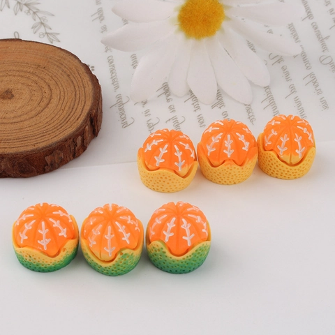 Mini Simulation Orange Fruit Resin Charms For DIY Hair Clips Phone Case Decoration Food Play Dollhouse Miniature Ornaments
