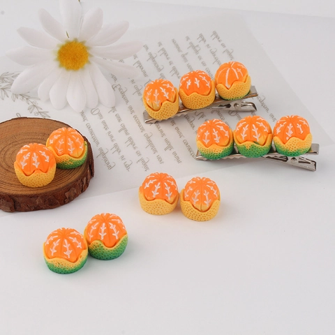 Mini Simulation Orange Fruit Resin Charms For DIY Hair Clips Phone Case Decoration Food Play Dollhouse Miniature Ornaments