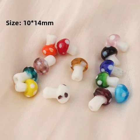 Pilz Glasperlen Punktmuster Lampwork Lose Perlen Für DIY Schmuckherstellung Halskette Armband Ohrring Handgefertigte Zubehör