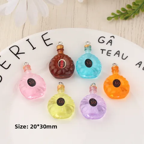 Miniatur Simulations Harz Weinflaschen Anhänger Bunte XO Likörflaschen Charms Für DIY Schmuckherstellung Schlüsselanhänger Zubehör