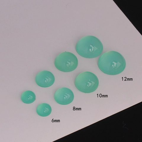 Cabochon Rond en Résine Vert Clair Patch Künstliche Perles Dos Plat Semi-Transparent Effet Perlé pour la Fabrication de Bijoux DIY Matériel Artisanat