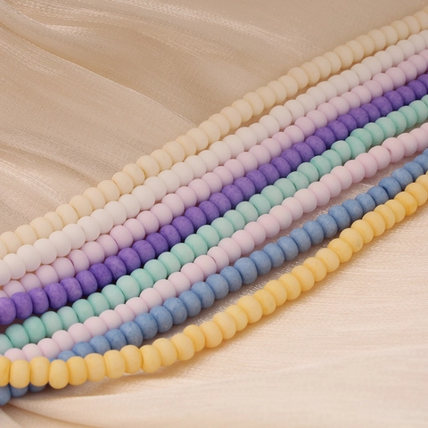 Macaron Matte Glasperlen Für Schmuckherstellung DIY Runde Mattierte Glaskerlchen Für Armband Halskette Ohrring Zubehör