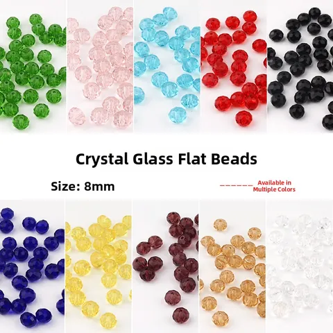 8mm Faceted Glass Beads Loose Crystal Spacer Beads For DIY Jewelry Making Necklace Bracelet Handcraft Supplies
