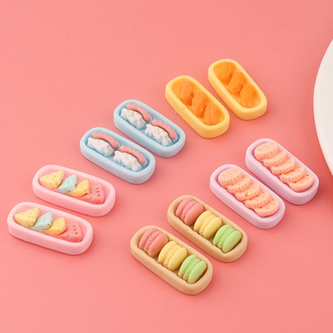 Miniature Resin Food Charms Macaron Sushi Cheese Flatback Patch For DIY Phone Case Hair Accessory Jewelry Craft Making Material