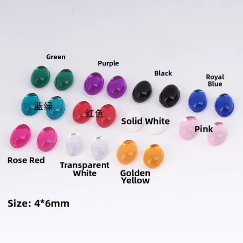 Strass de Acrílico Ovalados Cabujones de Fondo Plano para Bricolaje Fabricación de Joyas Manualidades Nail Art Decoración Accesorios