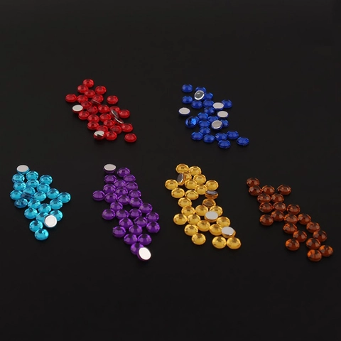 Acrylic Faceted Flatback Rhinestones Round Loose Beads For Nail Art DIY Jewelry Making Accessories Craft Decoration