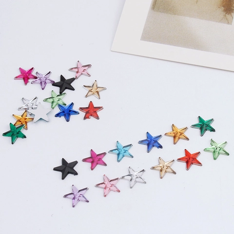 Étoiles en Strass Acrylique de 10mm à Dos Plat Facetté Perles en Forme d'Étoile Pour Fabrication de Bijoux DIY Décoration