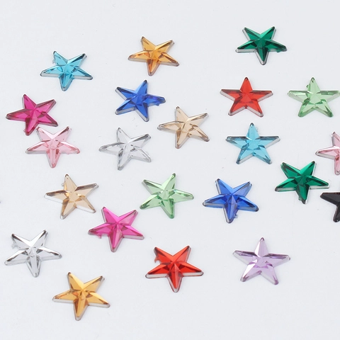 Étoiles en Strass Acrylique de 10mm à Dos Plat Facetté Perles en Forme d'Étoile Pour Fabrication de Bijoux DIY Décoration