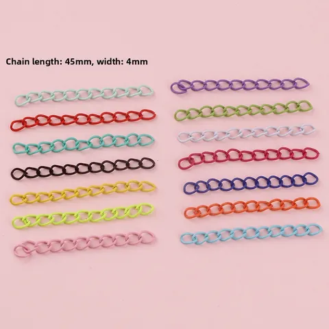 Colorful Paint Baked Metal Extension Chain For DIY Jewelry Making Handmade Necklace Bracelet Tail Chain Connector Findings
