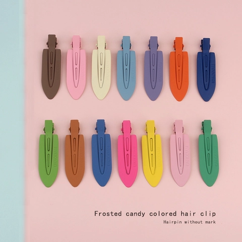 Matte Metall Entenschnabel Haarclips Bunte Macaron Mattierte Haarnadeln Nahtlose Haarspangen Minimalistisches Haar-Styling-Zubehör Für Damen