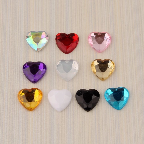 Hartvormige Acryl Strasssteentjes Platte Achterkant Gefacetteerde Edelsteen Kralen Voor DIY Sieraden Maken Ambachten Decoratie