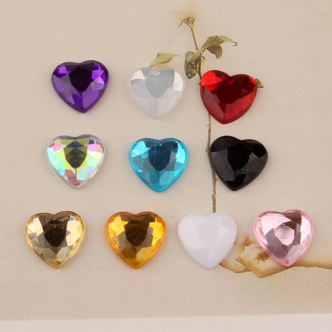 Hartvormige Acryl Strasssteentjes Platte Achterkant Gefacetteerde Edelsteen Kralen Voor DIY Sieraden Maken Ambachten Decoratie