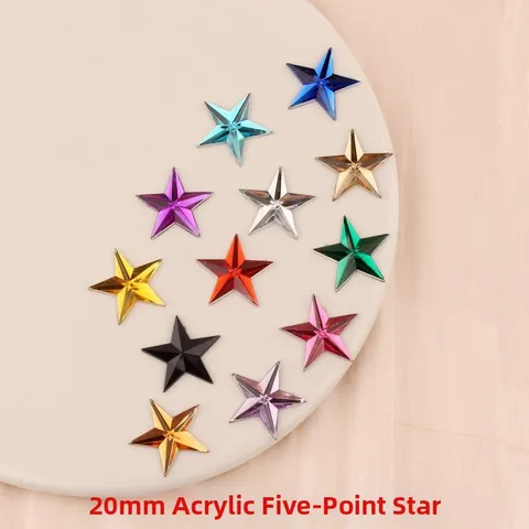 Acrylic Star Shaped Faceted Flatback Rhinestones Multicolor DIY Jewelry Accessories Star Beads For Crafts Decoration
