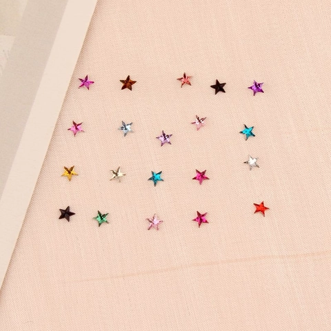 Diamantes de Imitación de Acrílico con Forma de Estrella para Decoración de Uñas DIY Cuentas Planas de Colores Mezclados para Manicura