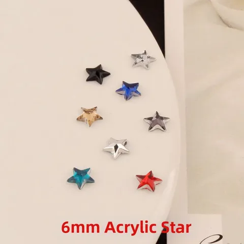 Acrylic Star Flatback Beads For DIY Jewelry Making Phone Case Nail Art Decoration Faceted Pentagram Craft Accessories