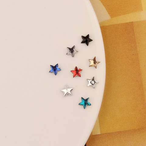 Acrylic Star Flatback Beads For DIY Jewelry Making Phone Case Nail Art Decoration Faceted Pentagram Craft Accessories