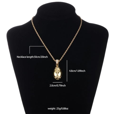 Hip Hop Iced Out Strass Legierung American Football Anhänger Halskette Mit Panzerkette Kordelkette Für Herren Damen Schmuck