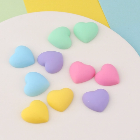 Macaron Color Heart Resin Patch για DIY θήκη τηλεφώνου Αξεσουάρ μαλλιών Χειροποίητα υλικά χειροτεχνίας Διακόσμηση